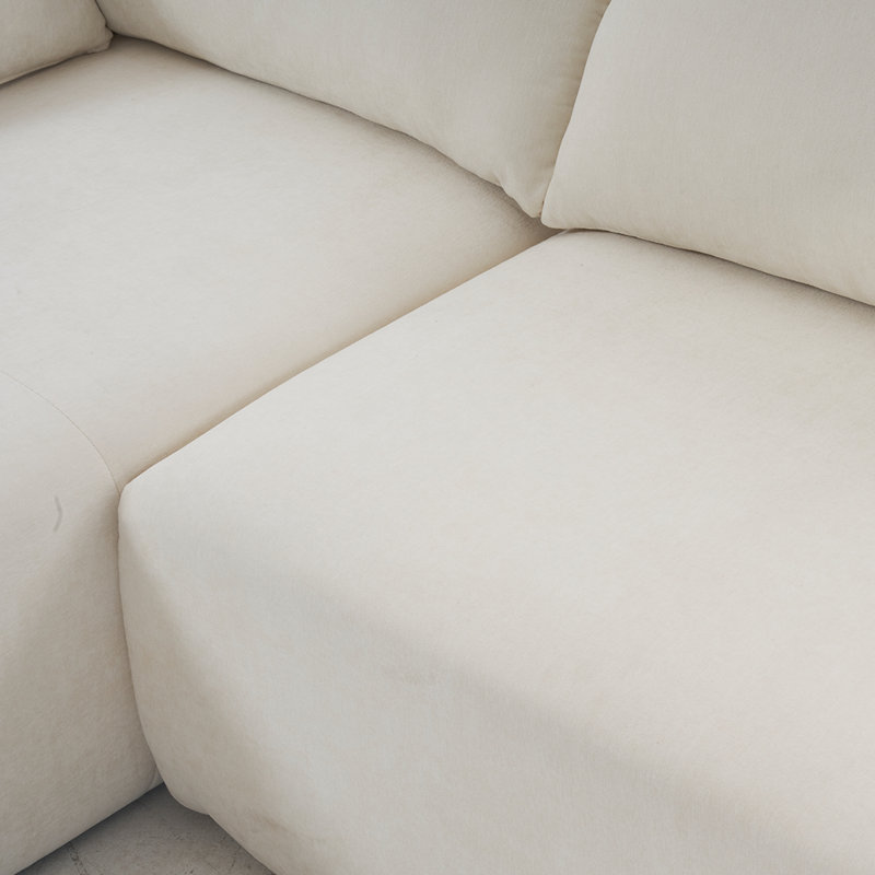 2 - Piece Upholstered Sectional modular sofa-No Assembly Required, White