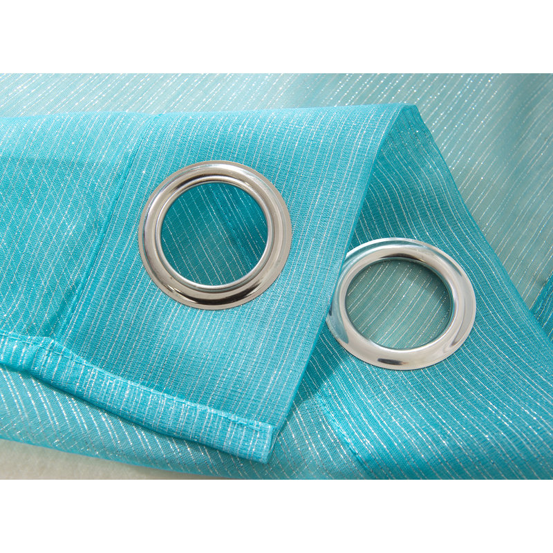 Agathla Sheer Grommet Single Window Curtain Panel, Aqua, 54" W x 84" L