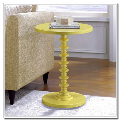 Table d'appoint ronde en bois jaune Salisa