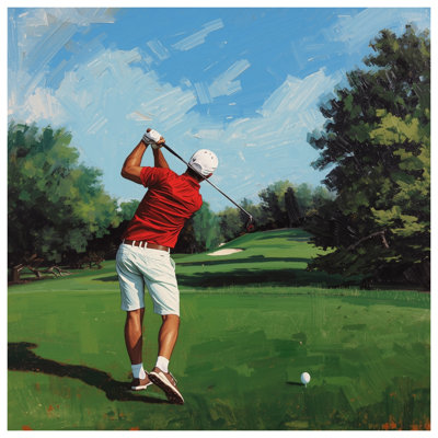 Golfer Swinging Club Canvas  Gallery Wrap in Many Sizes