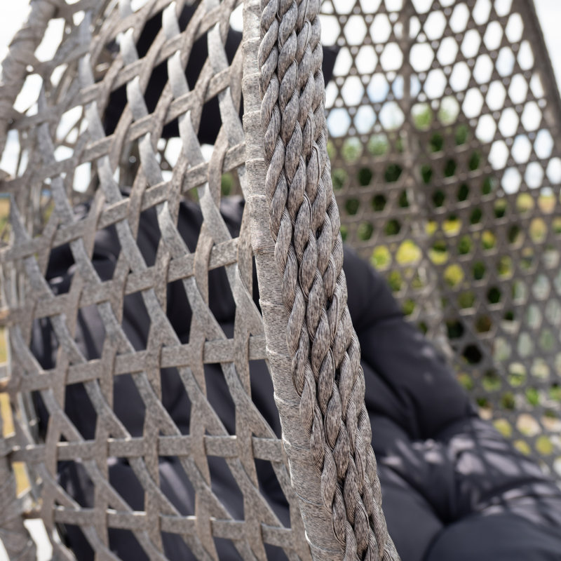 Pawhuska Hanging Swing Single Egg Pod Chair, Dark Grey