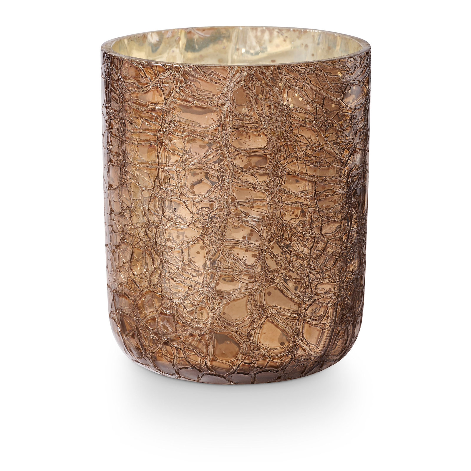 Woodfire Scented Jar Candle, Small Boxed Crackle Glass