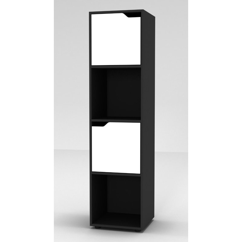 Kalyn 119cm H x 30cm W Cube Bookcase, Black/White