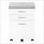 Classeurs mobiles, 3 tiroirs roulants, support pour imprimante, contemporain moderne, stratifié gris ardoise blanc neige | Blanc | Panneau de particules-130913166