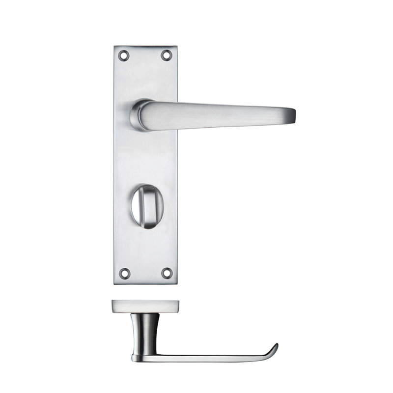 Thon Bathroom Door Handle, Satin Chrome