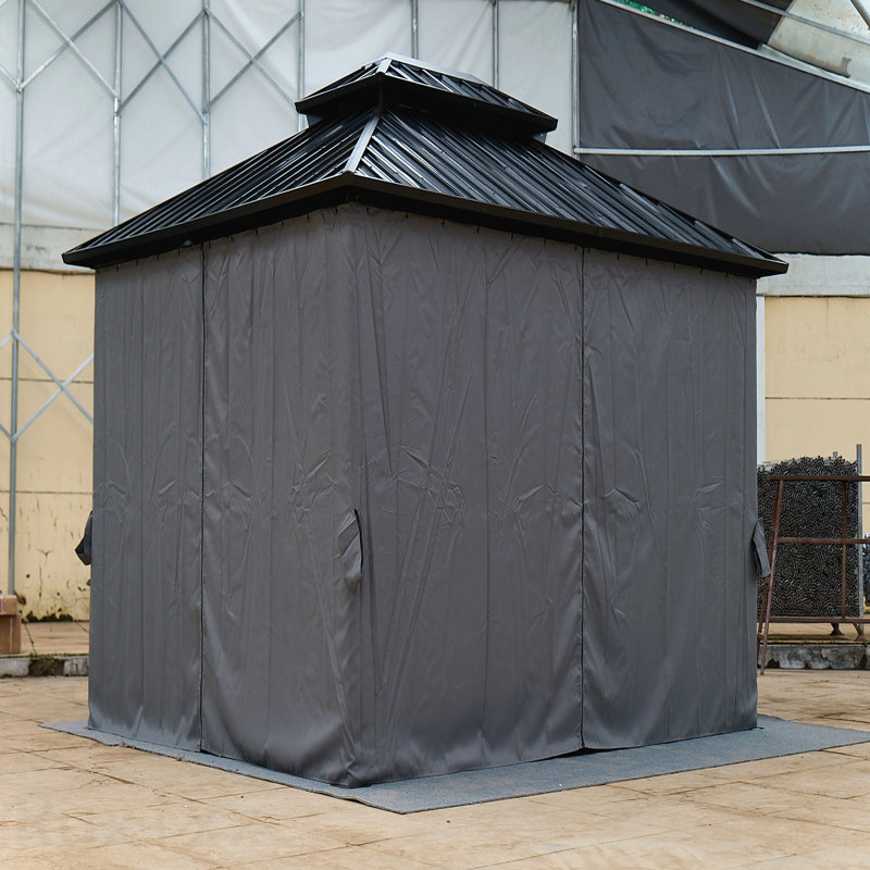 10X10FT Gazebo Aluminum, For Outdoor Use With Steel Canopy, Steel Gray