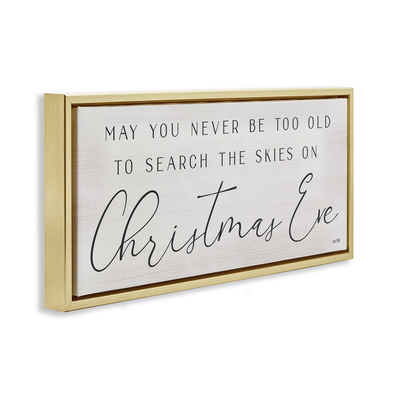 Sentiment de Noël inspirant, Cadre flottant métallique doré, H 11 po x l 25 po