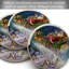 Paquet de 4 sous-verres en grès naturel Santa's Sleigh