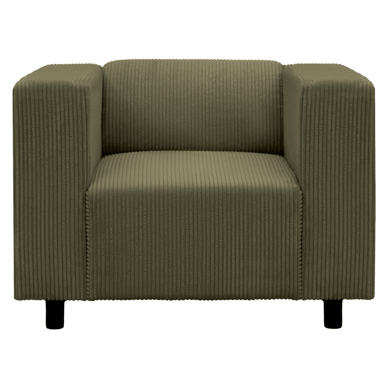 Upholstered Corduroy Club Chair, Green