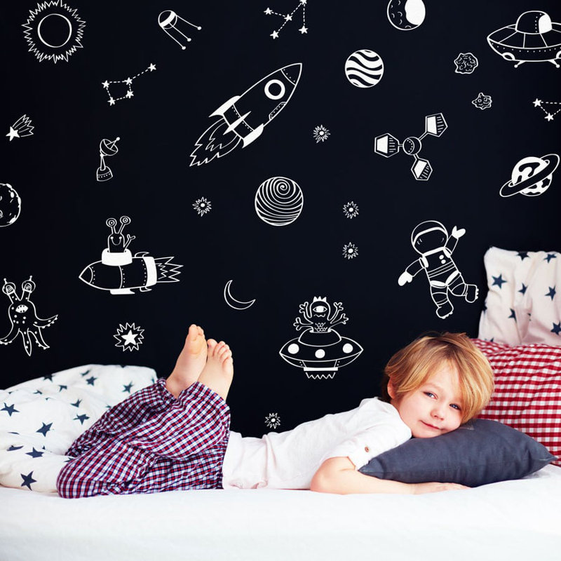 Space Doodles Wall Stickers, White