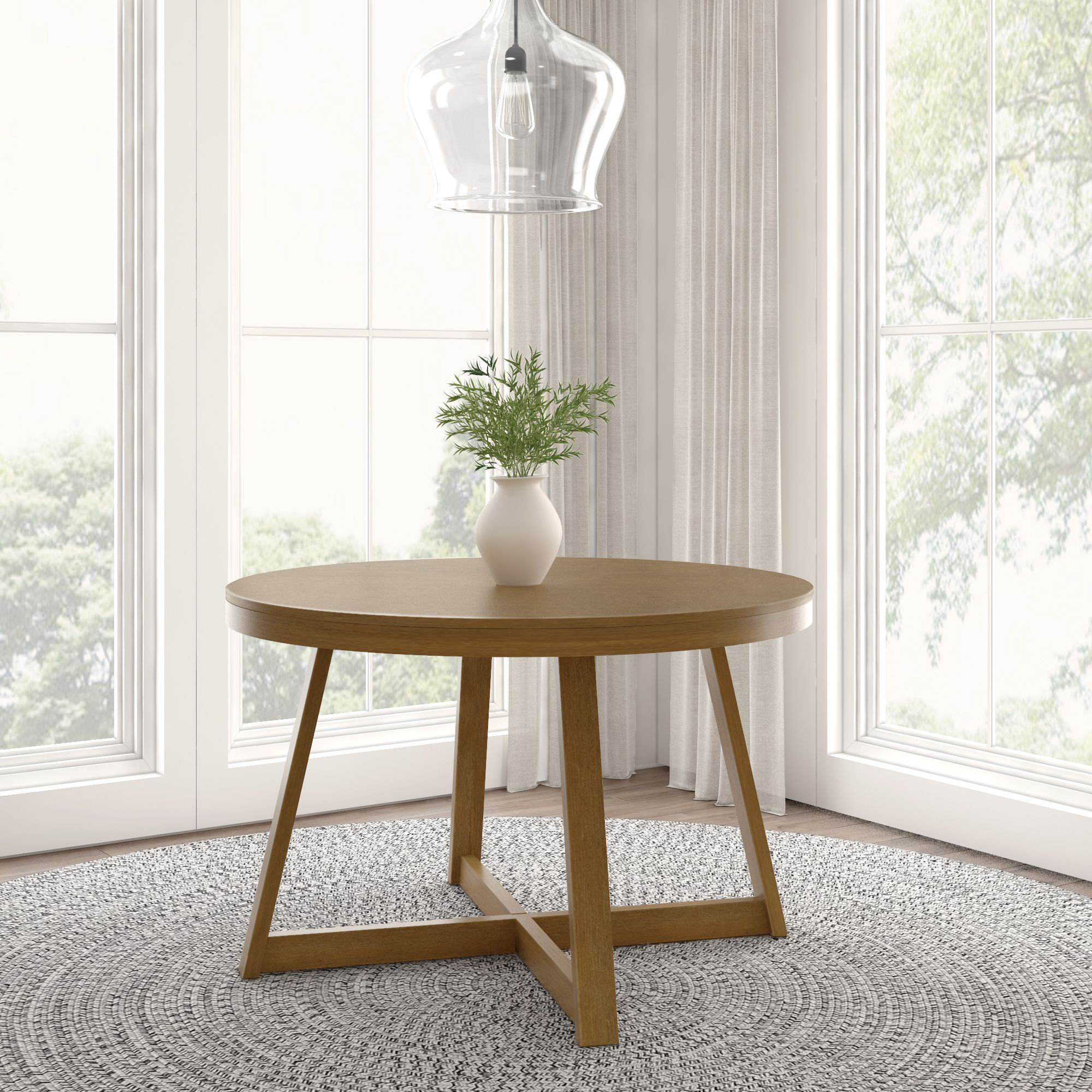 Carlesha Pine Solid Wood Dining Table