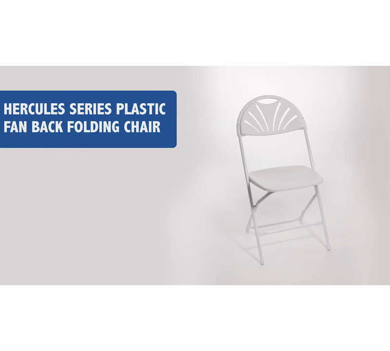 Gray Plastic Fan Back Folding Event Chairs with Steel Frame
