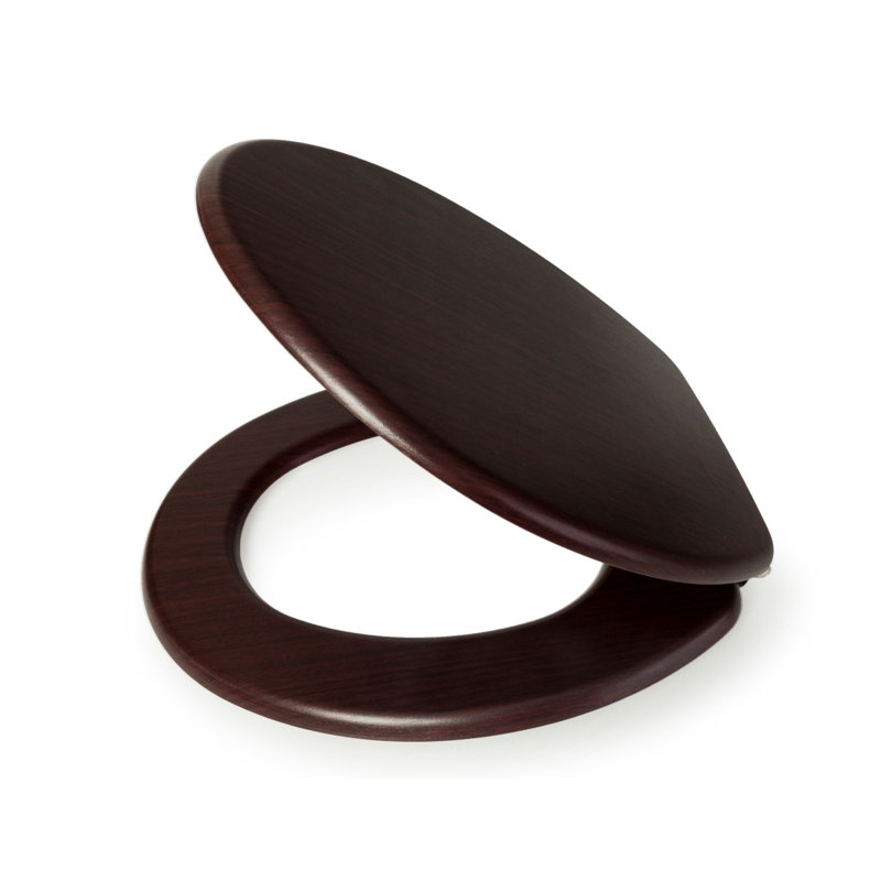 Hampton Oak MDF Toilet Seat SS Hinge, Mahogany