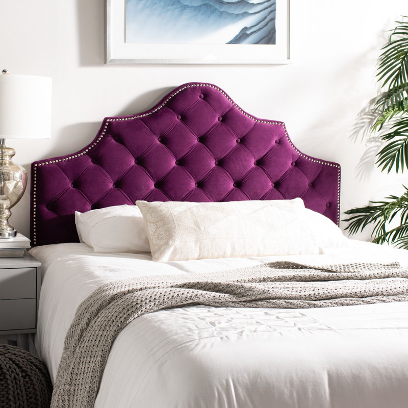 Danile Upholstered Headboard, Aubergine, Queen