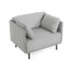 Chaise longue grise 39 "avec revêtement en polyester (table non incluse)-1753496739