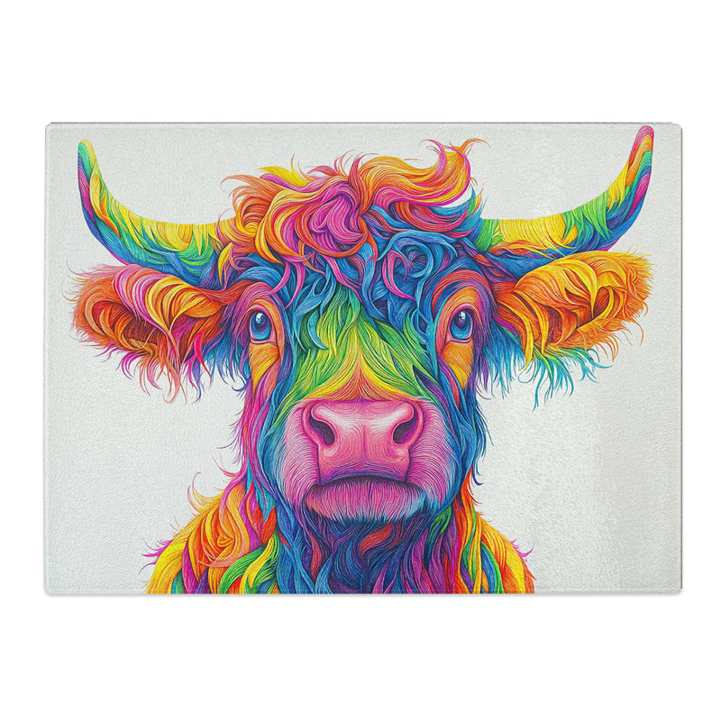 Highland Cow in Colour Vol.3  Glass Chopping Board