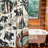 Rustic Elegant Shower Curtain with Bears and Trees - Thick Woven Polyester Lodge Cabin Décor