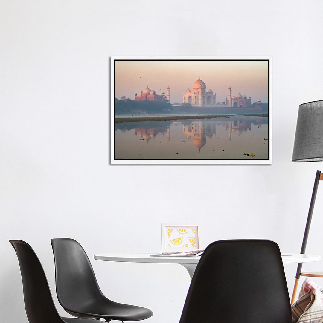 Taj Mahal At Dawn Reflected In The River, India von Matteo Colombo - Gallery-Wrapped Canvas Giclée on Canvas