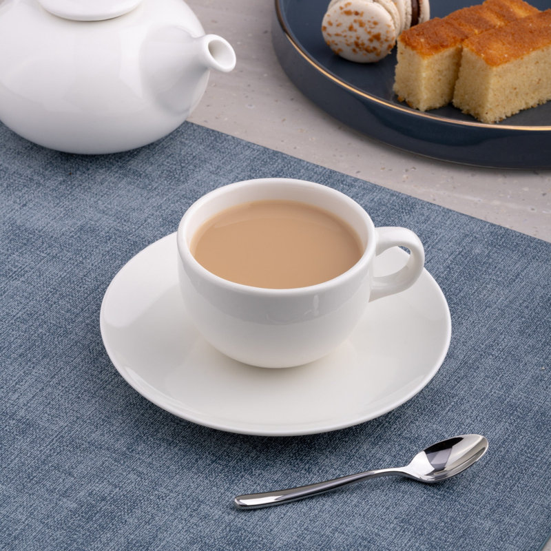 Tasse à thé en porcelaine de qualité supérieure Vital Coupé - Ivoire | Ivoire | 7,5 oz | Va au micro-ondes et au lave-vaisselle