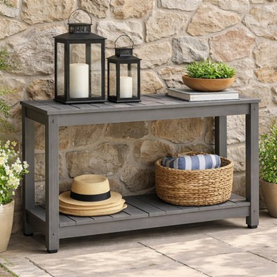 Rectangular Outdoor All-Weather Console Table, Gray