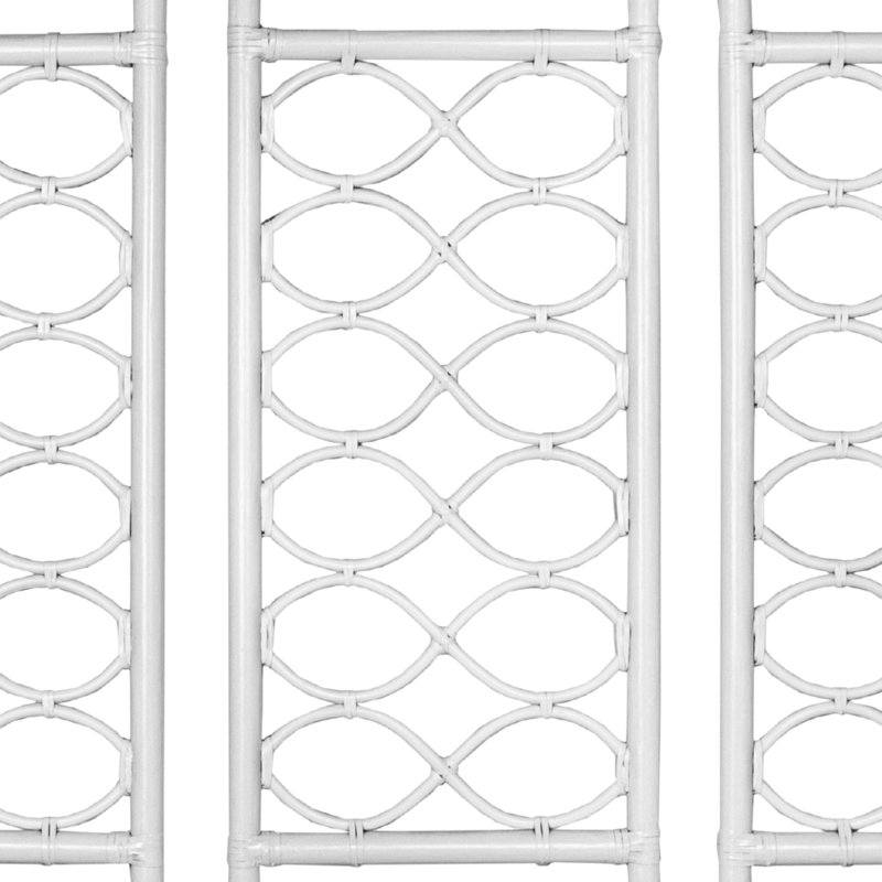 Infinity Wicker/Rattan Open-Frame Headboard, Bright White, Twin