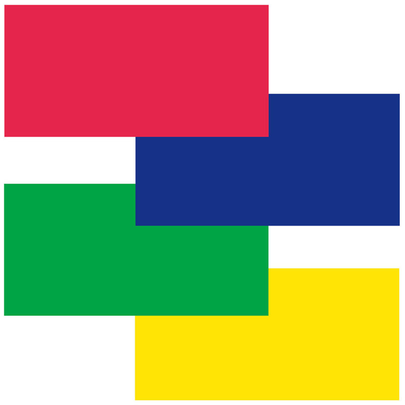 Papier d'art babillard Fadeless, H 3,25 po x l 3,25 po x P 48,5 po, Rouge / bleu / vert