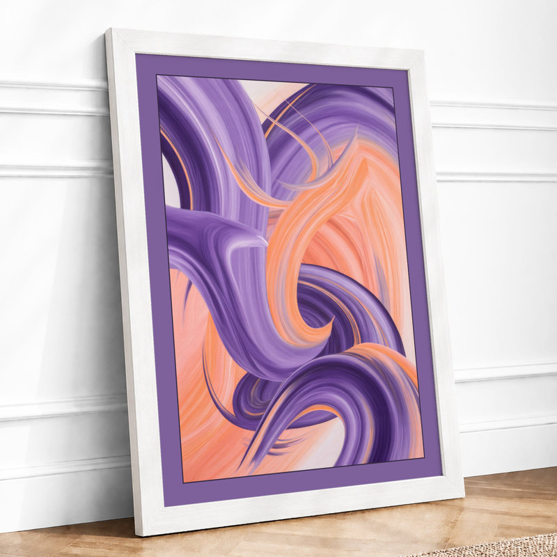 Flowing Curves Abstract - Print, A2 - 59.4 x 42.0 cm, White