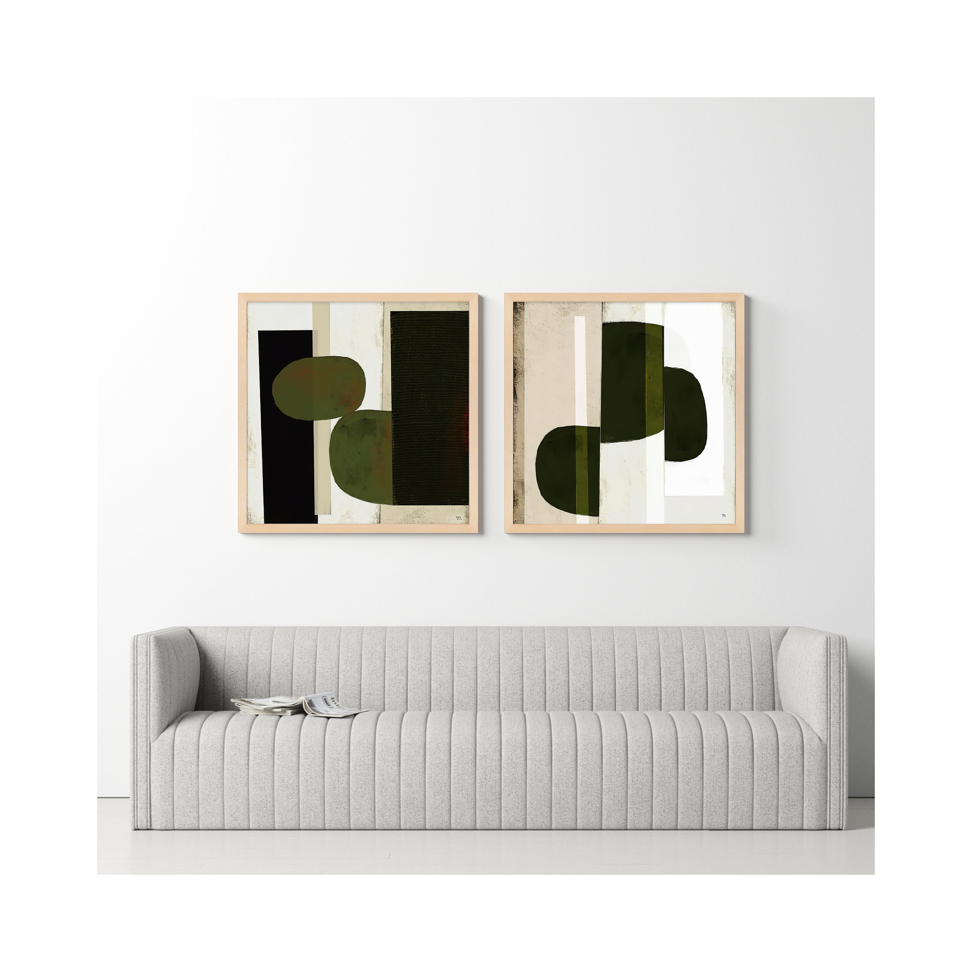 Collage by StudioM, 36" H x 72" W, Maple