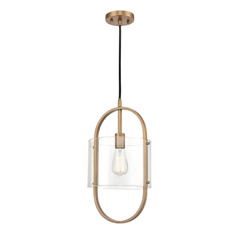 Luminaire suspendu unique à 1 lumière, Laiton brossé
