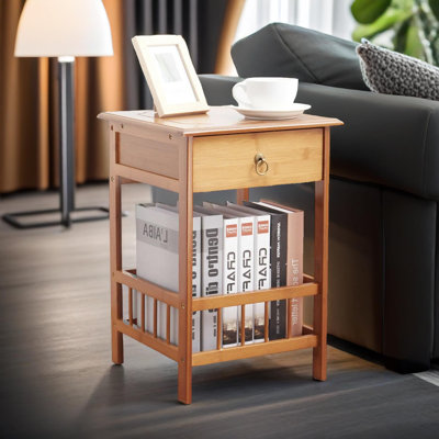 Rosalez Wooden 2 Tier / 3 Tier Tall Side Table, End. Table, Living Room Home Furniture