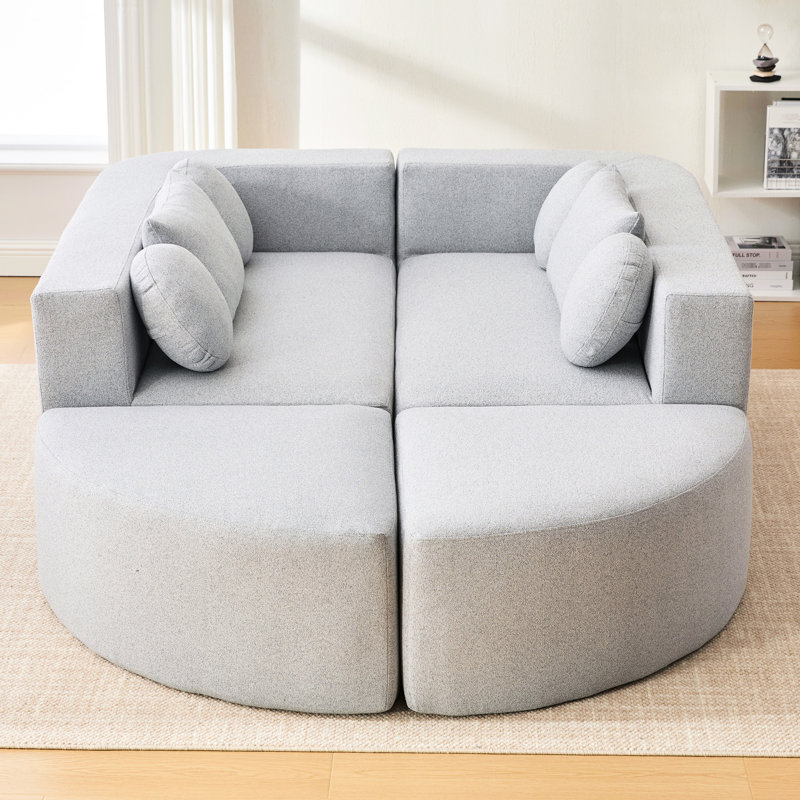 Canapé modulaire Boneless, Boucle gris