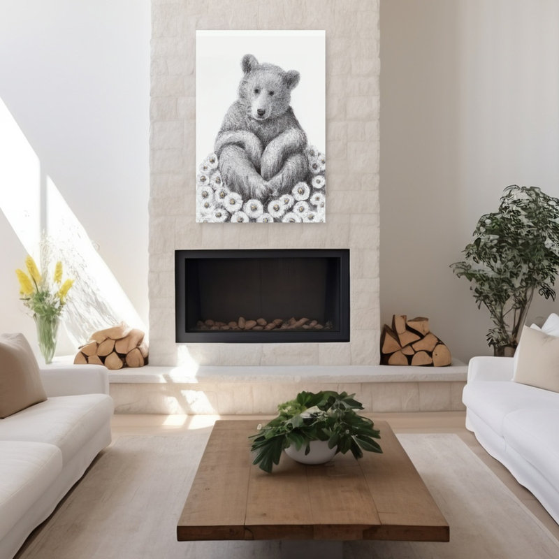 Art contemporain fantaisiste, fleur de printemps, H 48 po x l 32 po