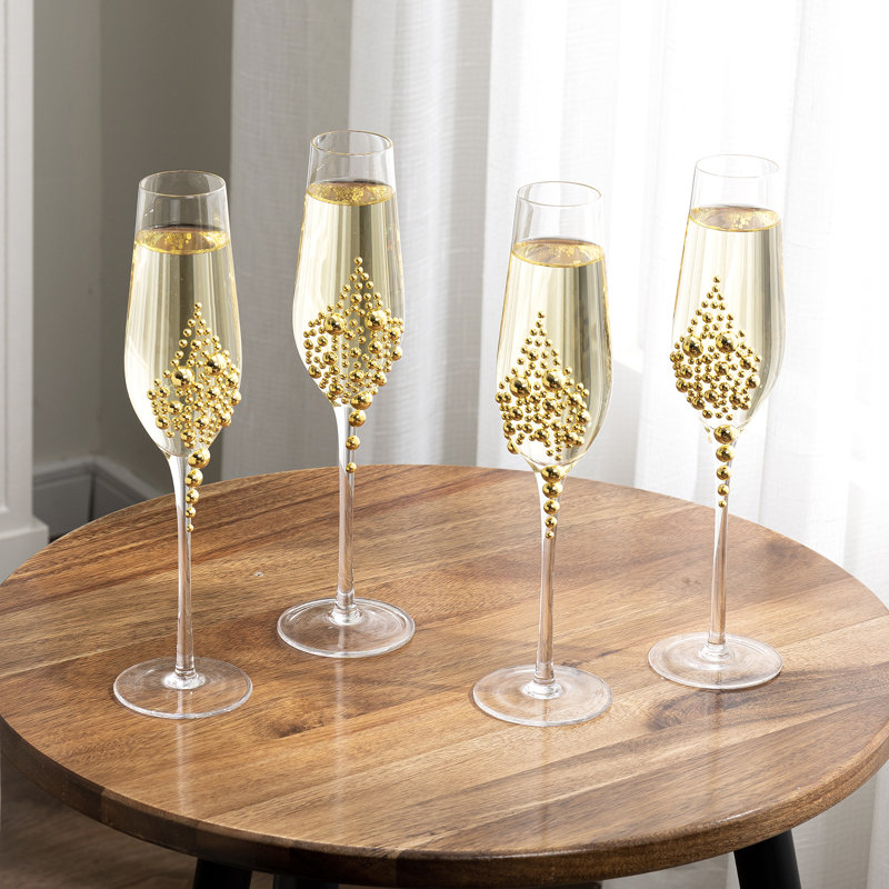 Gold Pearl 177.4ml Glass Flute