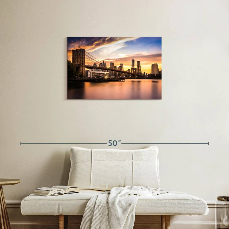Lilie Brooklyn Bridge Sunset, H 20 po x l 30 po