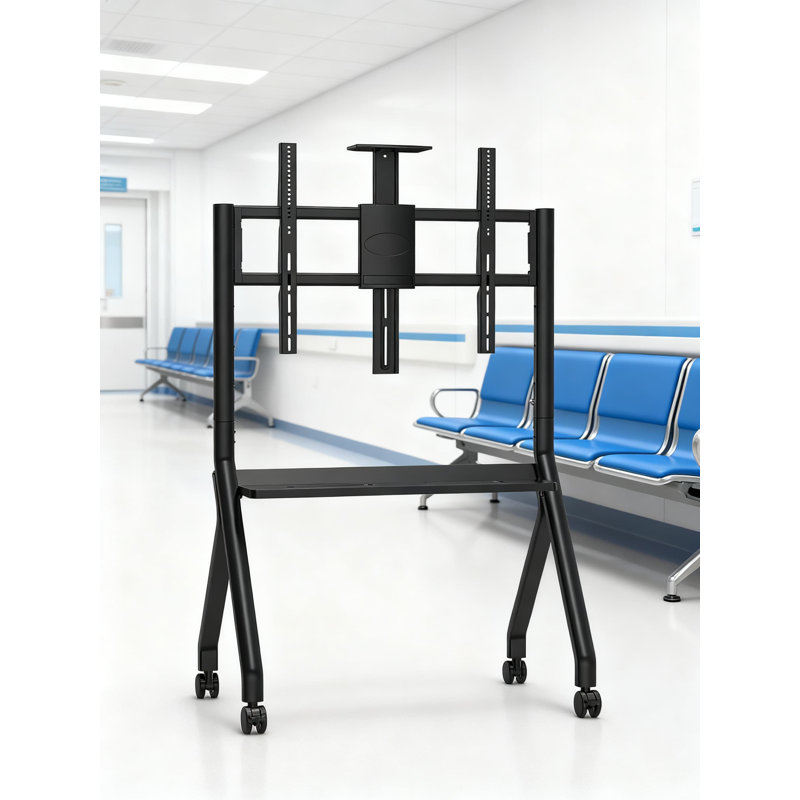 Support mobile à tableau intelligent pour tableaux blancs interactifs de 55 à 75 pouces avec roues verrouillables, hauteur réglable pour le bureau, la salle de classe et la salle de conférence