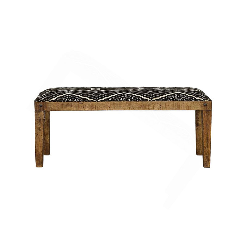 Banc rembourré noir et blanc