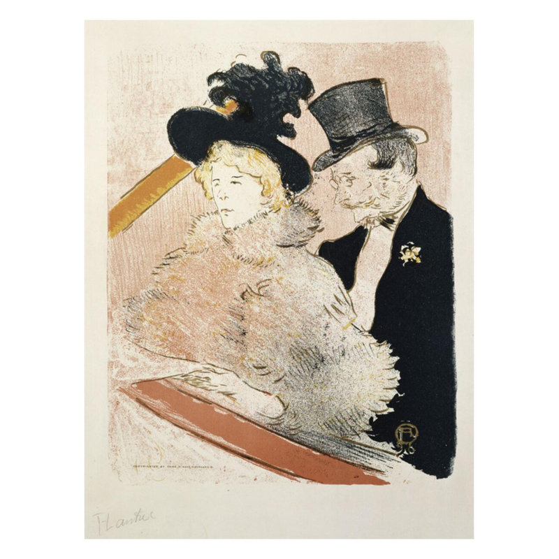 Au concert par Henri de Toulouse-Lautrec - estampe numérique, H 28 po x l 22 po