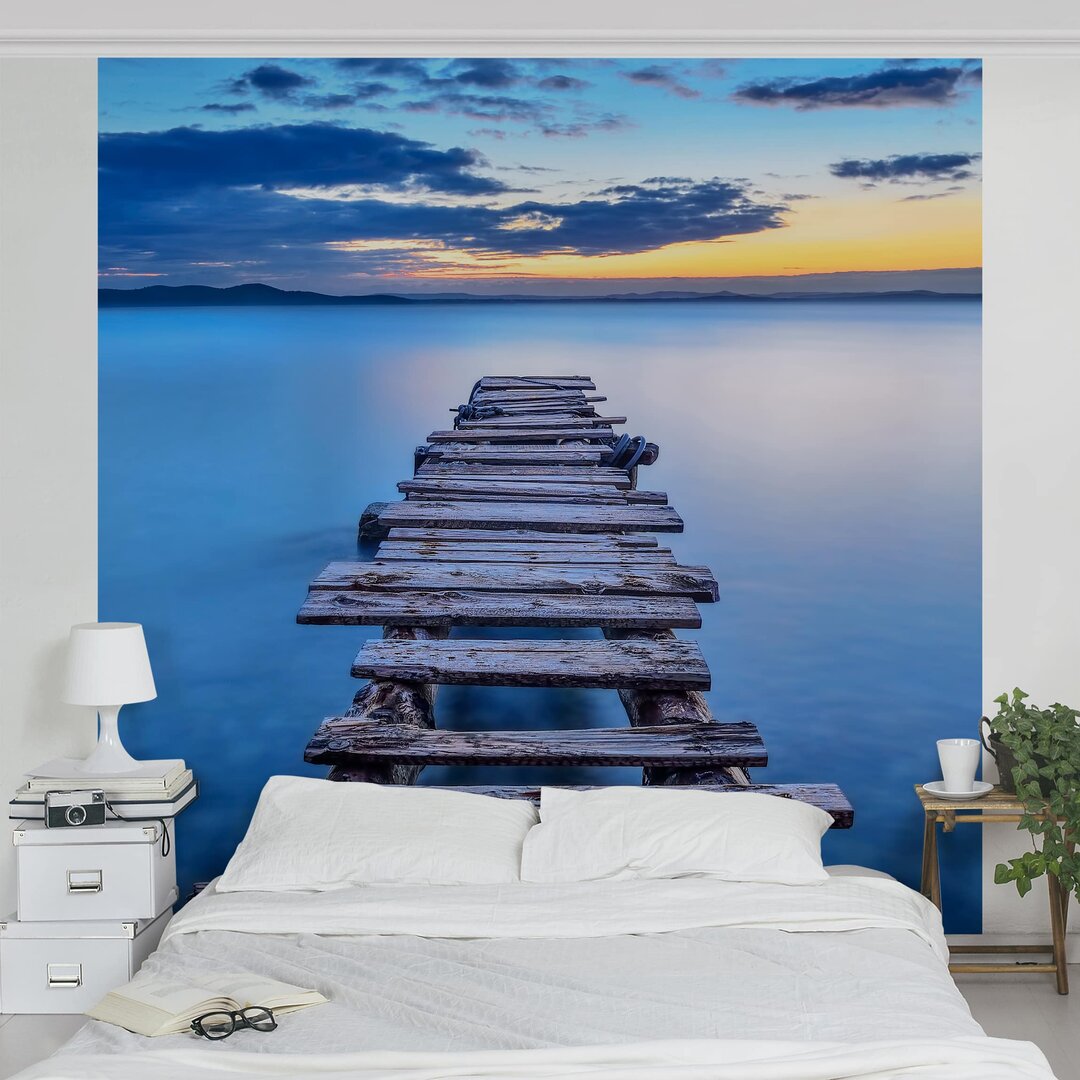 Strukturierte Fototapete Jetty in a Calm Sea 2,4 m x 240 cm