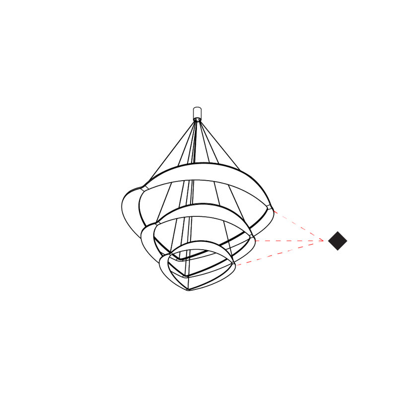 Diadema Chandeliers, White/Aluminum