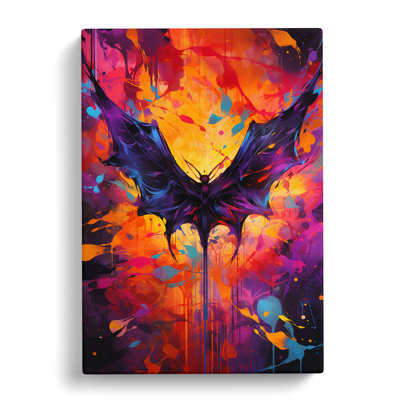 Bat Abstract - Wrapped Canvas Print