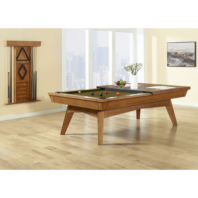 Playcraft Copenhagen 8' Slate Pool Table with Dining Top and Benches, Olive