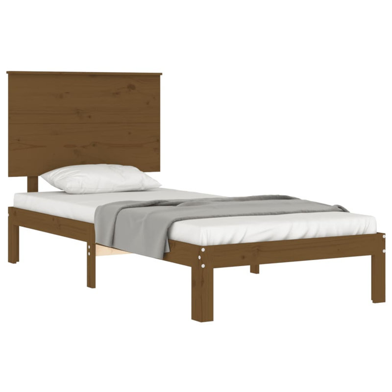 Bed Frame with Headboard, European Single (90 x 200cm), White