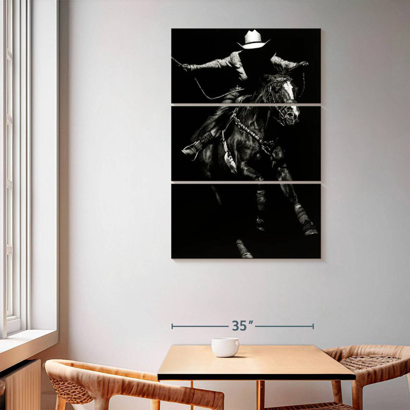 Lelar Scratchboard Rodeo III, 65" H x 42" W