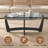 48" Oval Glass Coffee Table with Wood Base, Black-58466500-58466502
