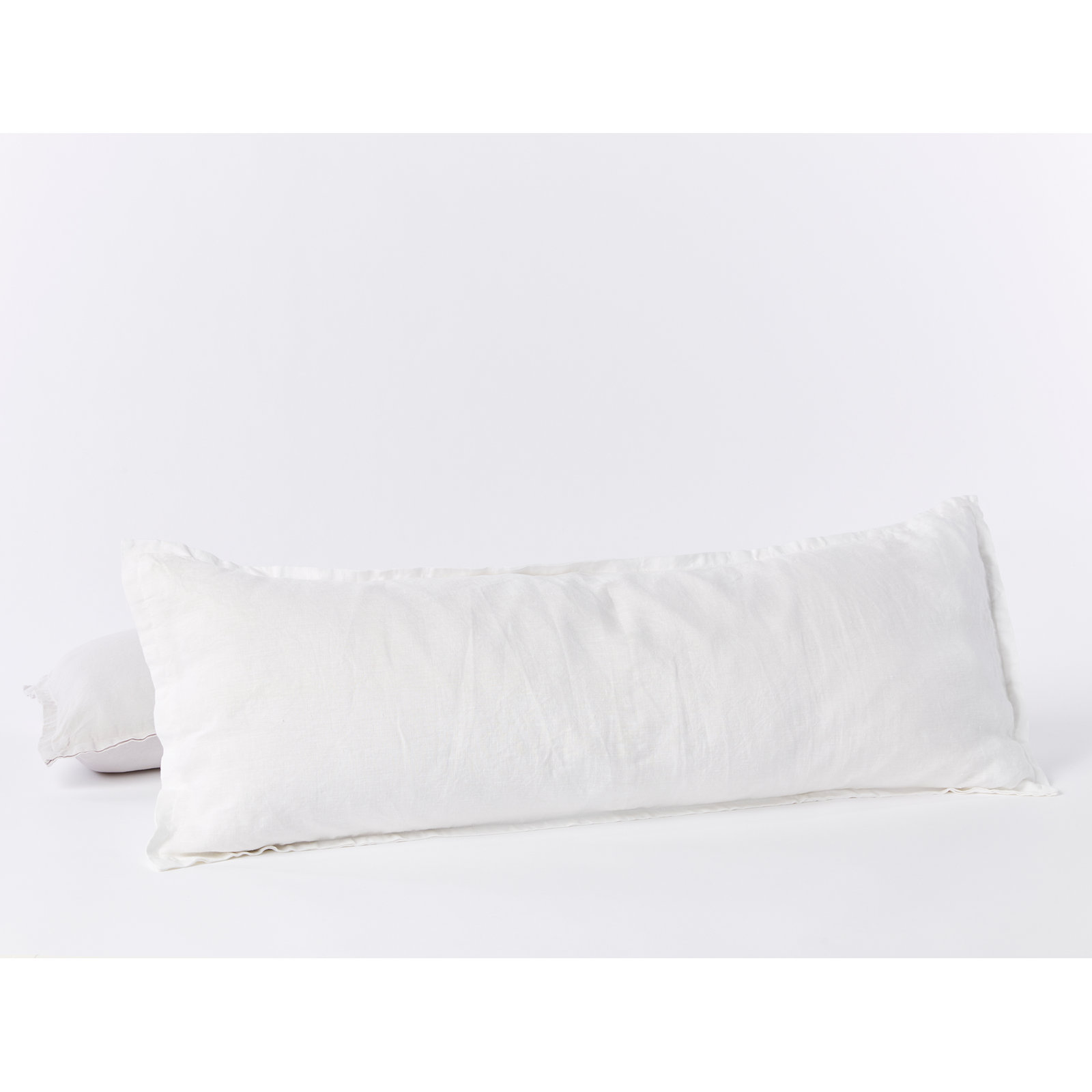Relaxed Linen Decorative Pillow Cover, Alpine White, Rectangle 14"H x 36"W