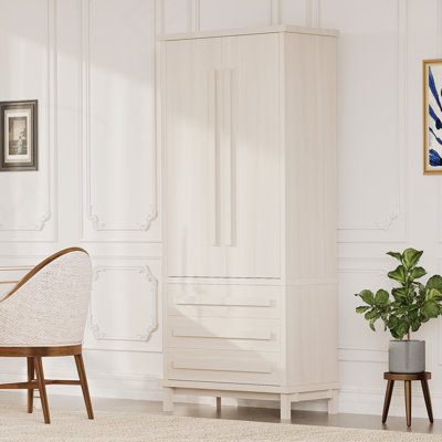 Kitchen Pantry Cabinet With Shelves, Wooden Accent Cabinet With 3 Drawers For Kitchen, Dining Room
