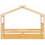 Lit simple en bois avec tiroirs, couleur naturelle, structure solide, rangement spacieux pour les livres de papeterie-130093405-130093406