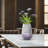 Swirled Smoke and Aubergine Torpedo Glass Vase- Short-1105844390