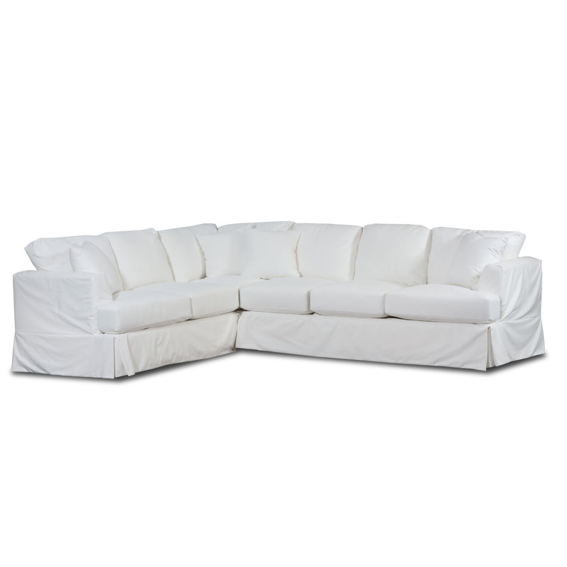 Joanthony Snow Slip Cover Sectional, Right Hand Facing