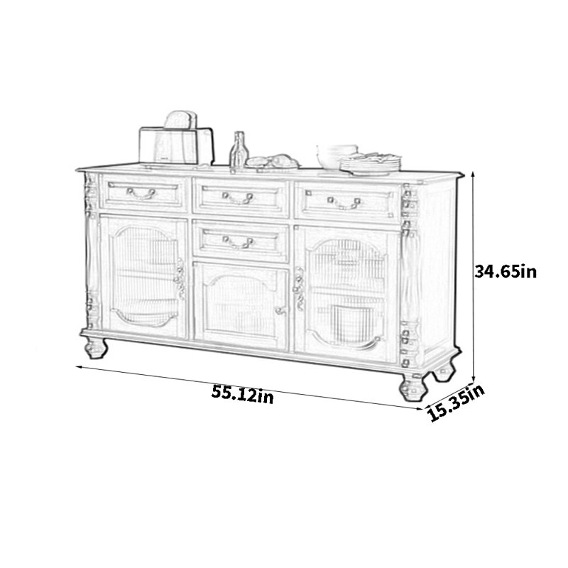 Waldrup, H 34,65 po x l 55,12 po x P 15,35 po